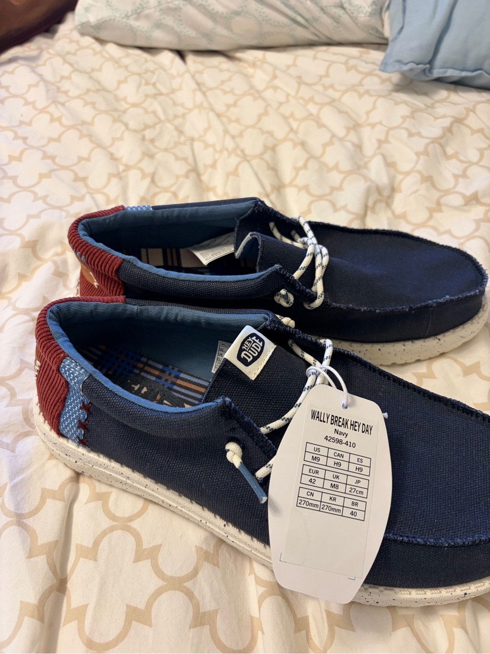 Hey Dude Navy with Red Accent Wally Break Slip-On Shoes